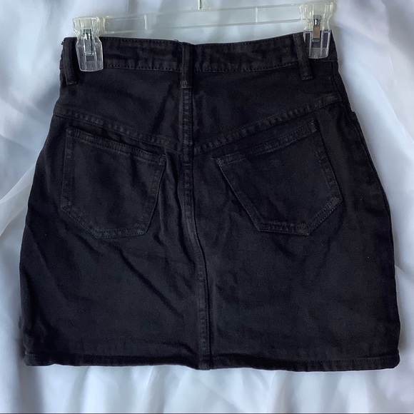 John Galt Black Denim Mini Skirt, Size Small - Picture 4 of 5
